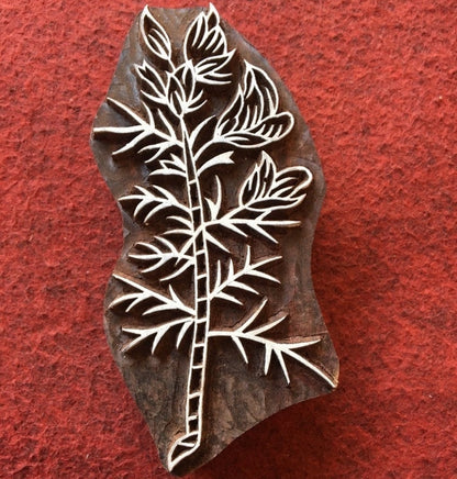 Floral 03 Wooden stamp with leaf design 