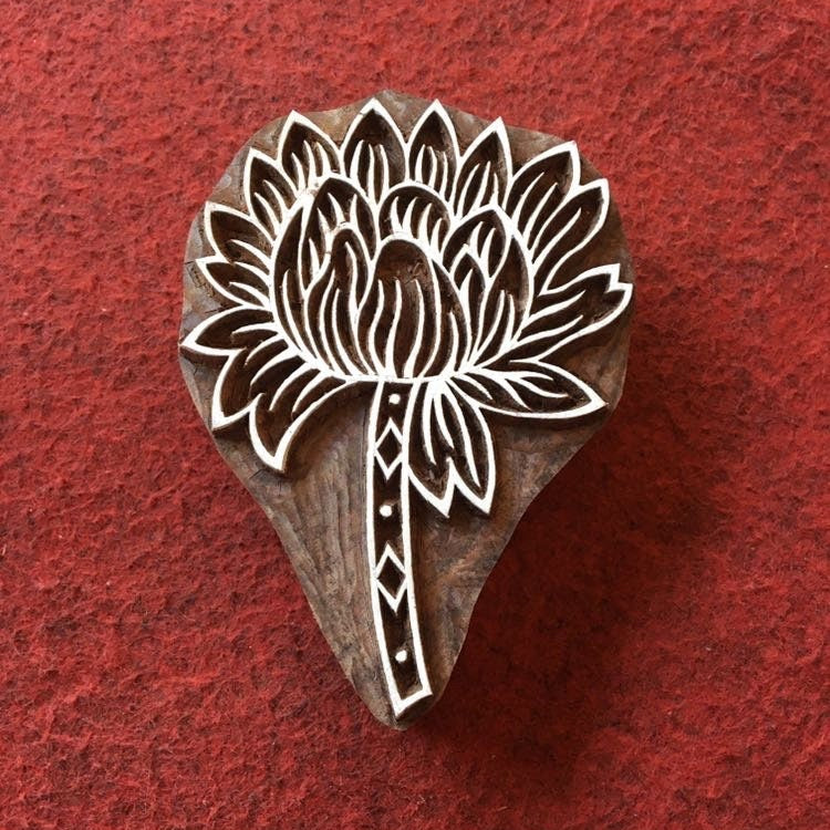 Floral 04 Wooden Printing Block Stamp