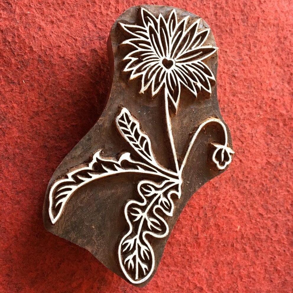 Indian Artistic Handicraft Item Floral 07, hand carved Indian wood printing block; textile stamp; pottery stamp,