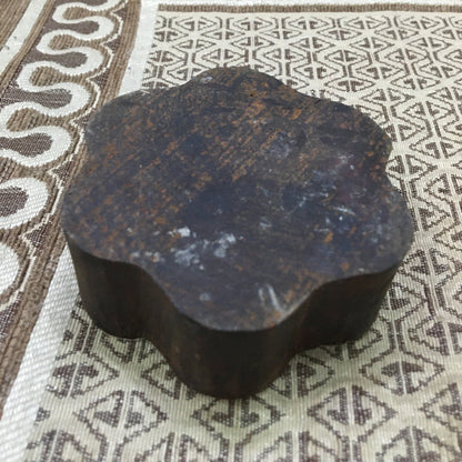 Geometric Mandal, round hand carved Indian wood printing block; textile stamp; pottery stamp,