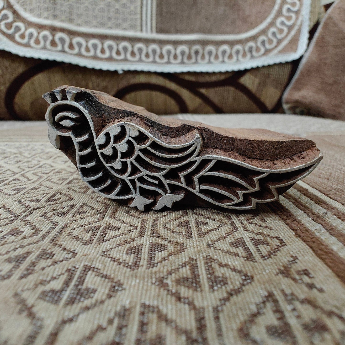 Silent Peacock pottery stamp ceramic mold scrapbooking tjap batik printing floral carved stamps.