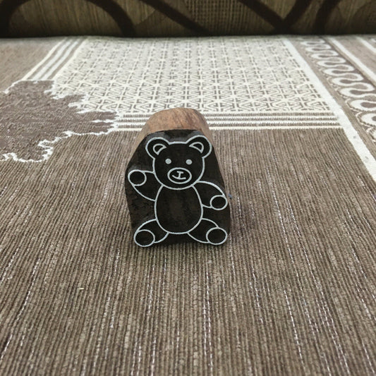 Sitting Teddy Bear Indian Textile Block Printing, Card Paper Making, Clay & Pottery Stamps, Animal Lovers Gift