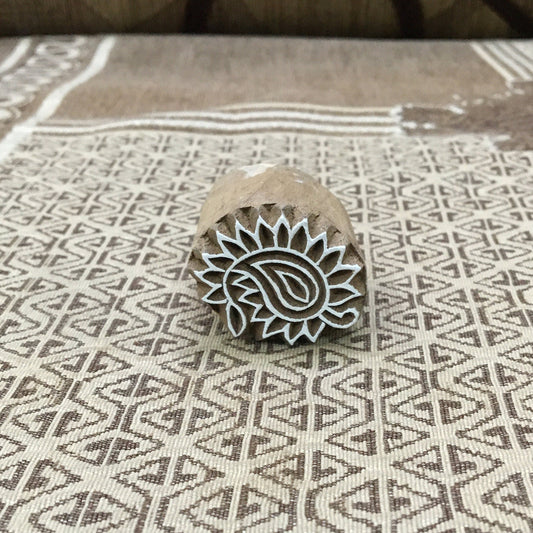 Small Paisley, hand carved Indian wood printing block; textile stamp; pottery stamp,