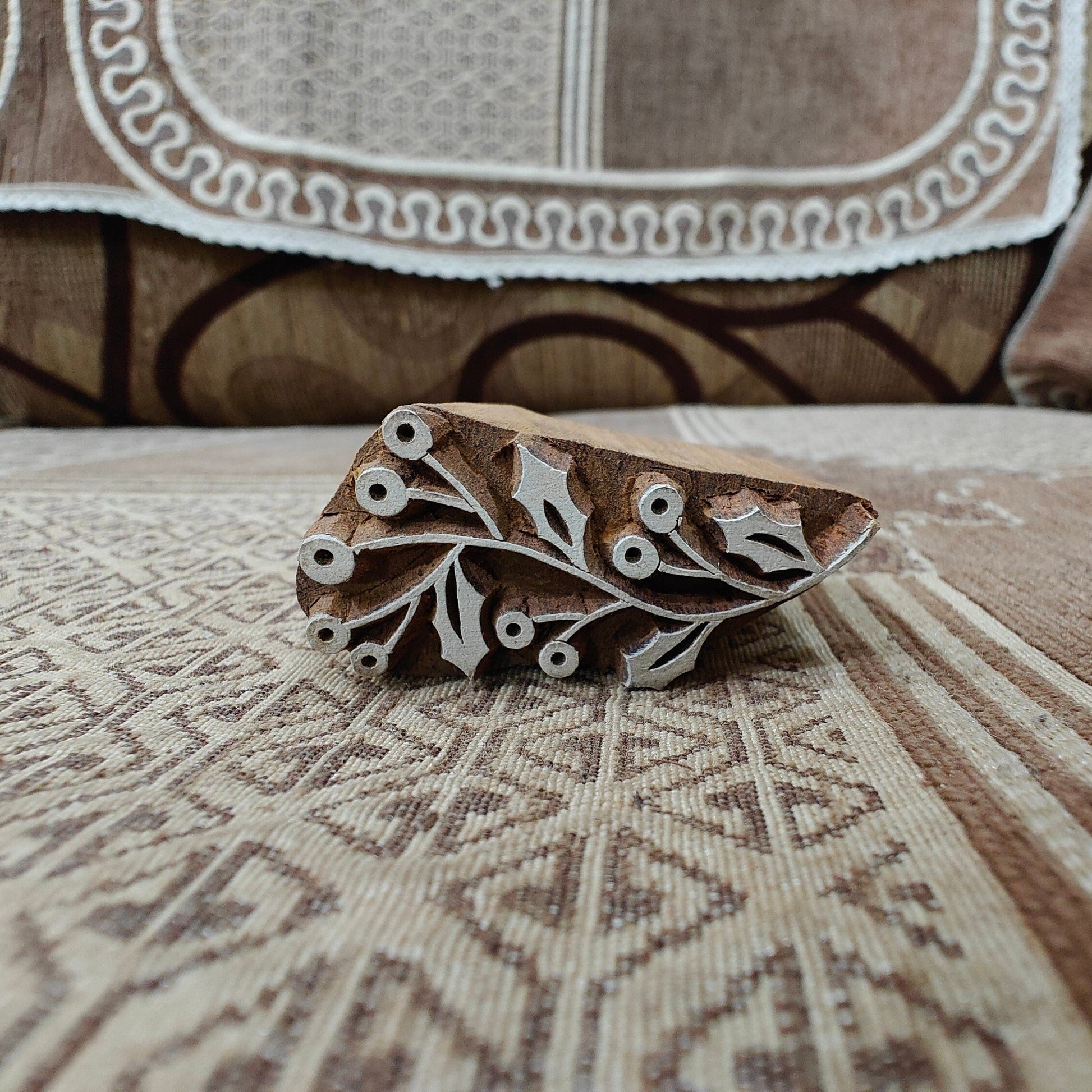 Stem Plant pottery stamp ceramic mold scrapbooking tjap batik printing floral carved stamps.