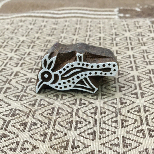 Woodpecker Bird, hand carved Indian wood printing block