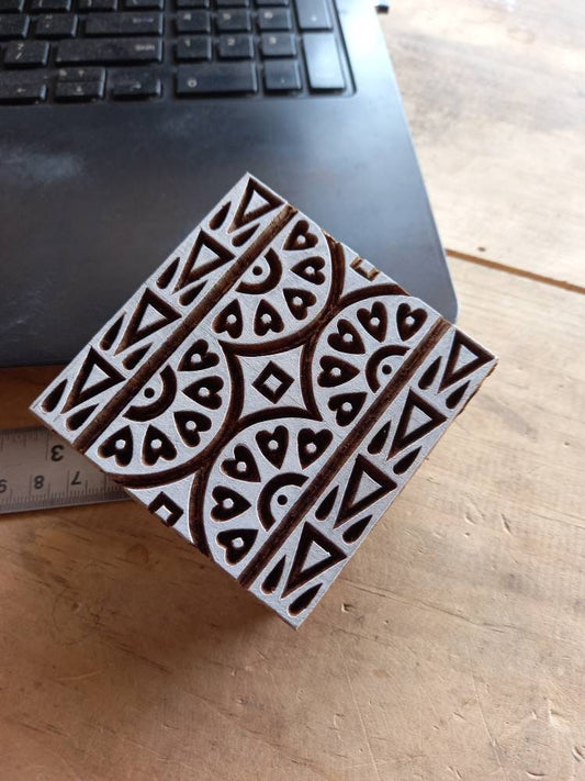 Indian Artistic Handicraft Item Traditional Design Border Stamp, hand carved Indian wood printing block; textile stamp; pottery stamp,