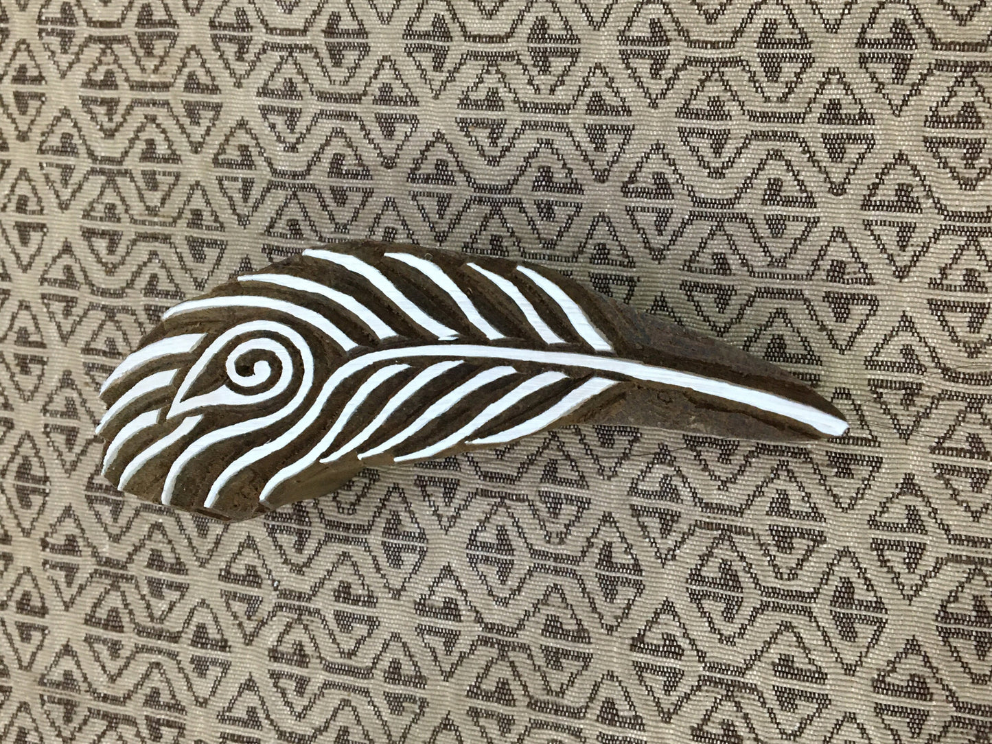 Exquisite Peacock Feather intricate Wood Block Stamp, Block Printing Indian Textile, Card Making, Pottery Stamps, Blockdruck stempel,,
