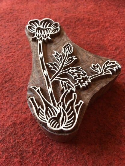 Indian Artistic Handicraft Item Floral 06, hand carved Indian wood printing block; textile stamp; pottery stamp,