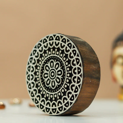 Indian Artistic Handicraft Item Mandala 01, Mandala pottery stamp ceramic mould scrapbooking tjap batik printing floral carved stamps.