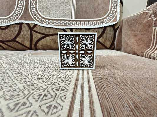 Medium Tile 02 pottery stamp ceramic mold scrapbooking tjap batik printing floral carved stamps.