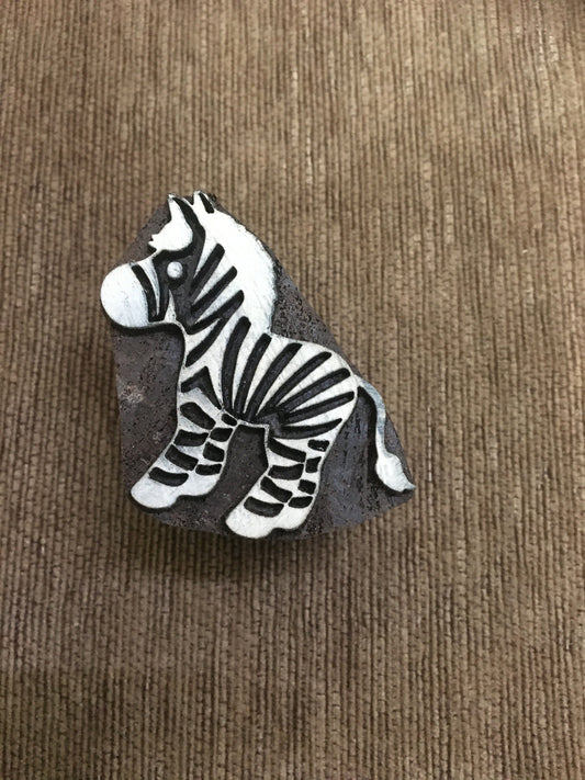 Indian wooden Printing Blocks Baby Zebra ,hand carved Indian wood printing block; textile stamp; pottery stamp,