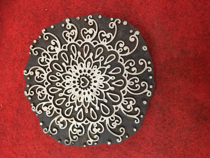 Floral Intricate Mandala Wood Stamp; Pottery Stamp; Wood Printing Block; Indian Stamp; Soap Stamp; Textile Print Block