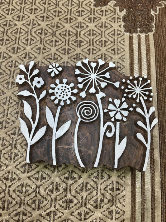Maedow 02 ,pottery stamp ceramic mould scrapbooking tjap batik printing floral carved stamps.