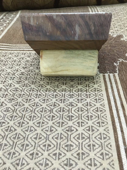 Indian Wooden Printing Block - Dotty Leaf Tile with Handle ,hand carved Indian wood printing block; textile stamp; pottery stamp,