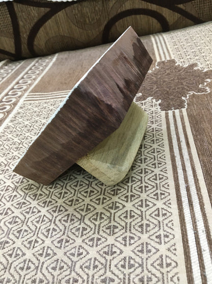 Harmonious Fusion: Indian Wooden Printing Block Meets Mediterranean Tile, hand carved  block; textile stamp; pottery stamp,