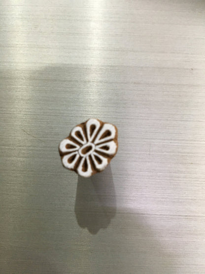 Mini flower, hand carved Indian wood printing block; textile stamp; pottery stamp,