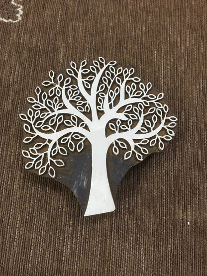 Indian Wooden Printing Block –  Spring Tree, pottery stamp ceramic mould scrapbooking tjap batik printing floral carved stamps.