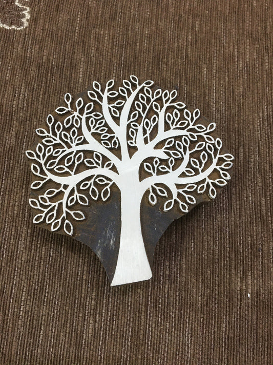 Indian Wooden Printing Block –  Spring Tree, pottery stamp ceramic mould scrapbooking tjap batik printing floral carved stamps.