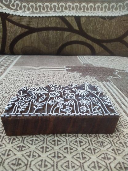 Maedow 05, hand carved Indian wood printing block; textile stamp; pottery stamp,