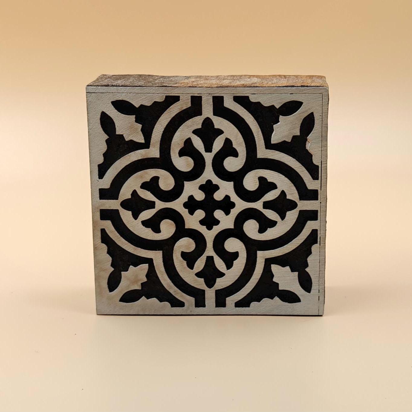 Positive and Negative Moraccan Tile,pottery stamp ceramic mold scrapbooking tjap batik printing floral carved stamps.