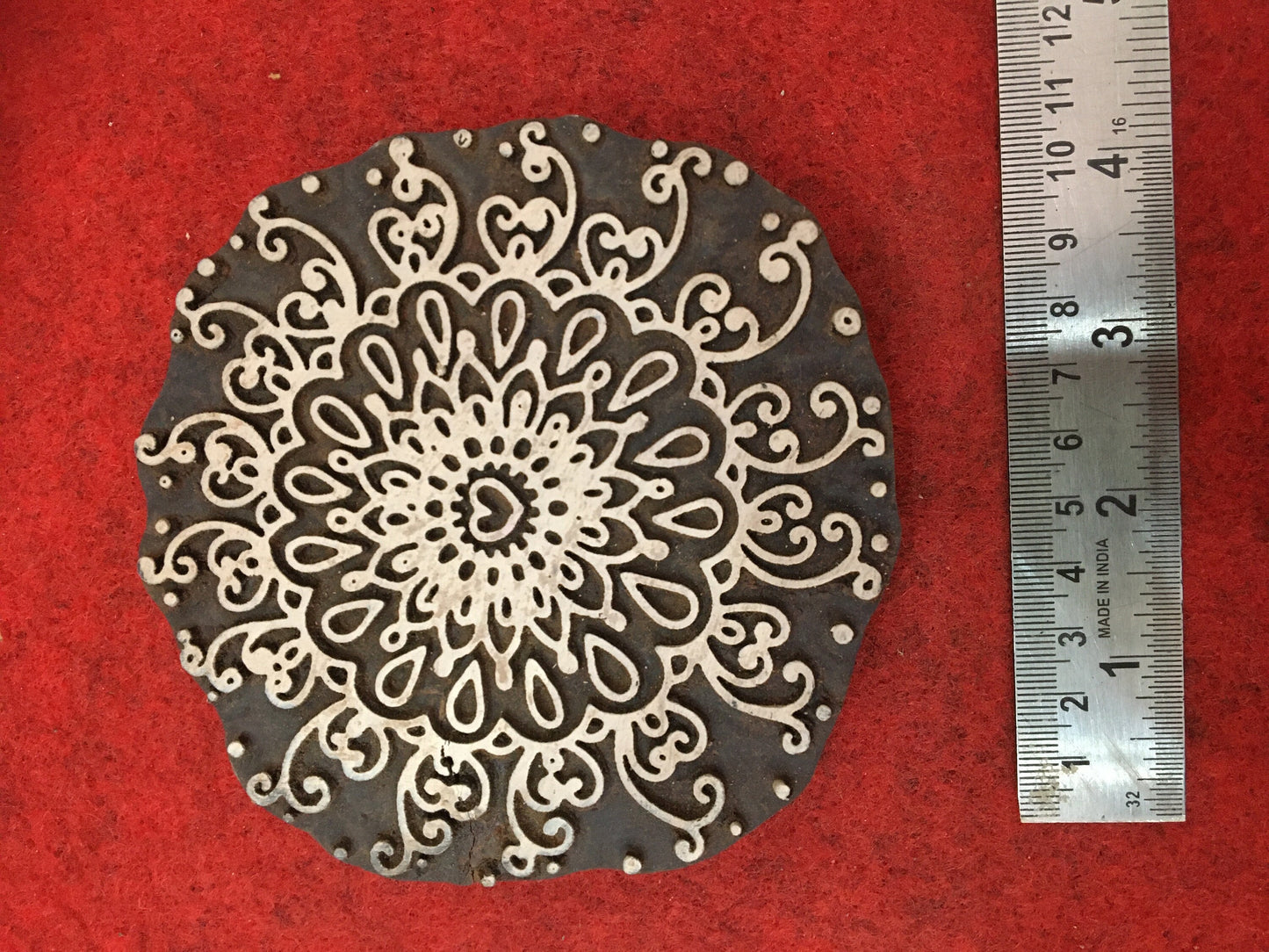 Floral Intricate Mandala Wood Stamp; Pottery Stamp; Wood Printing Block; Indian Stamp; Soap Stamp; Textile Print Block