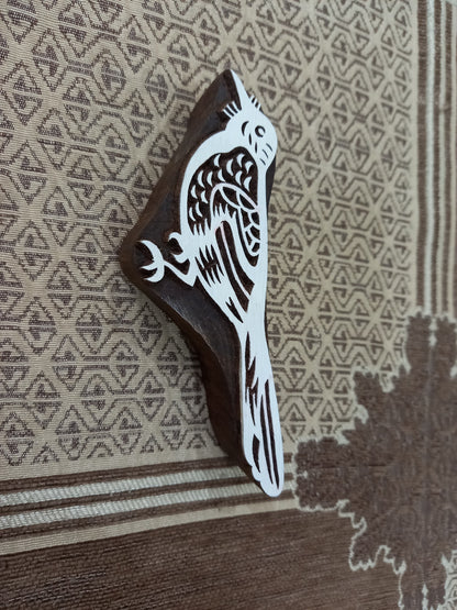 Magpie Bird ,pottery stamp ceramic mold scrapbooking tjap batik printing floral carved stamps.