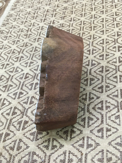 Rose Plant, hand carved Indian wood printing block; textile stamp; pottery stamp,