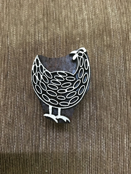 Funny Chickens Sisters Indian Artistic Handicraft Items , hand carved Indian wood printing block; textile stamp; pottery stamp,