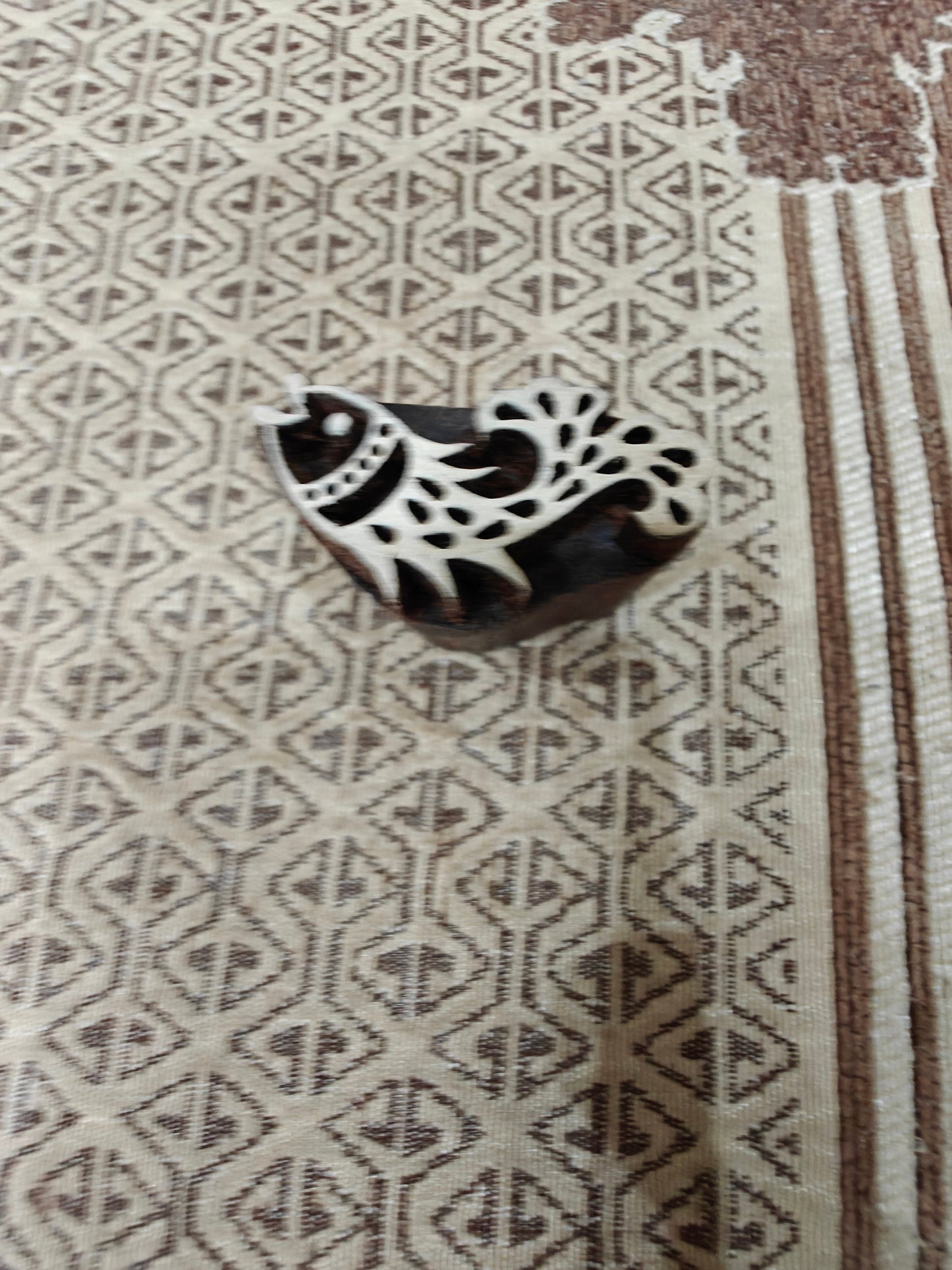 Jumping fish 04 pottery stamp ceramic mold scrapbooking tjap batik printing floral carved stamps.