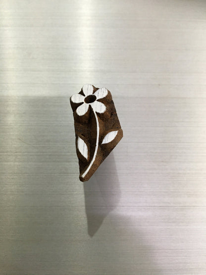 Grass Flower, hand carved Indian wood printing block; textile stamp; pottery stamp,
