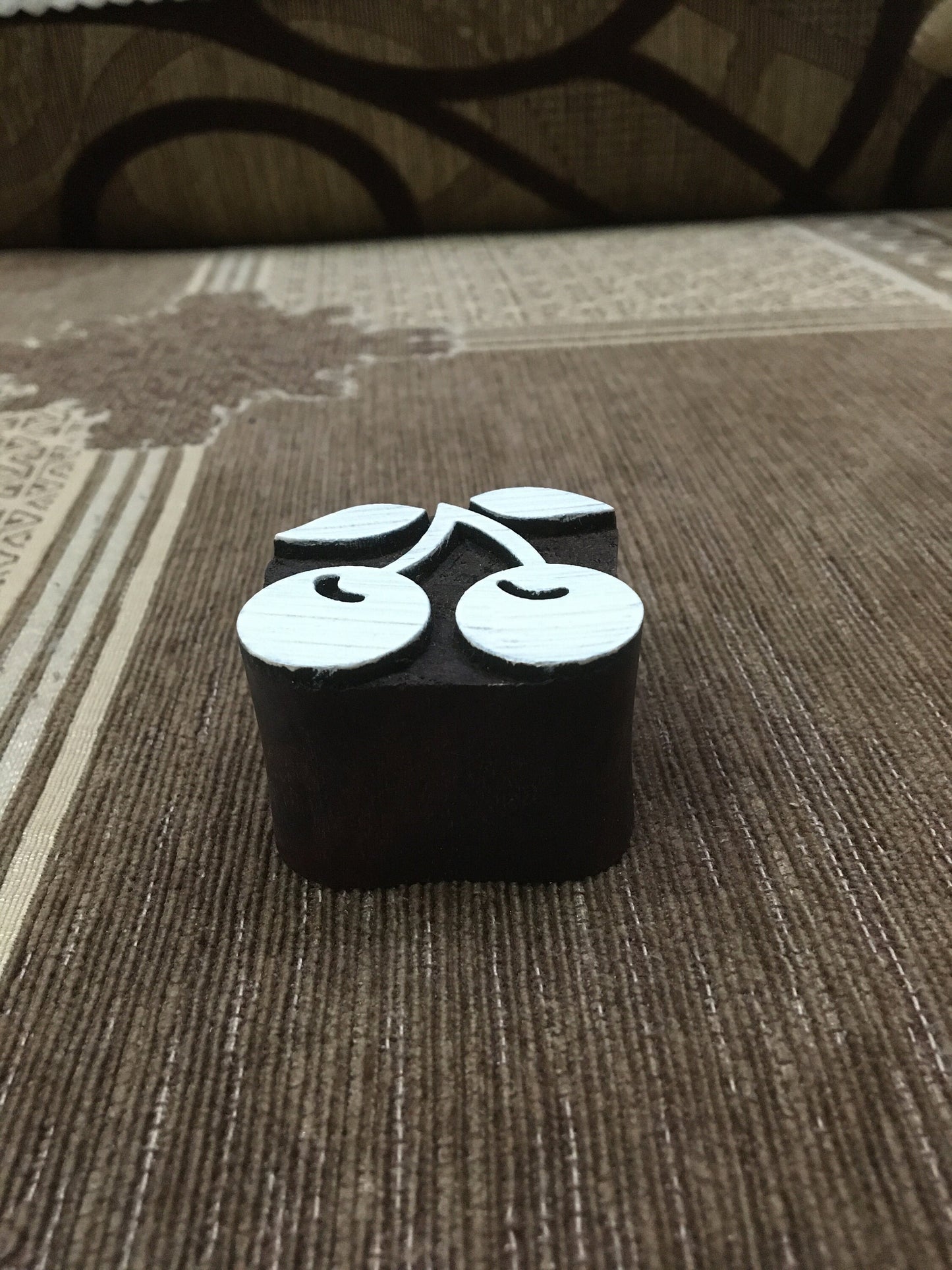 Indian Wooden Printing Block – Cherries Fruit stamp - hand carved printing block; pottery stamp; textile stamp; clay stamp : Soap Stamp
