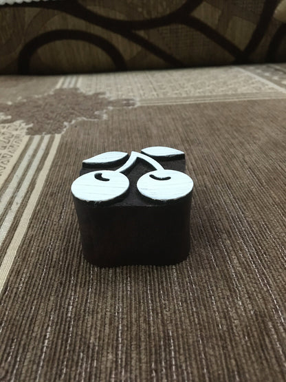 Indian Wooden Printing Block – Cherries Fruit stamp - hand carved printing block; pottery stamp; textile stamp; clay stamp : Soap Stamp