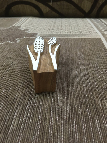 Indian Wooden Printing Block – Lavender Pods, hand carved Indian wood printing block; textile stamp; pottery stamp,