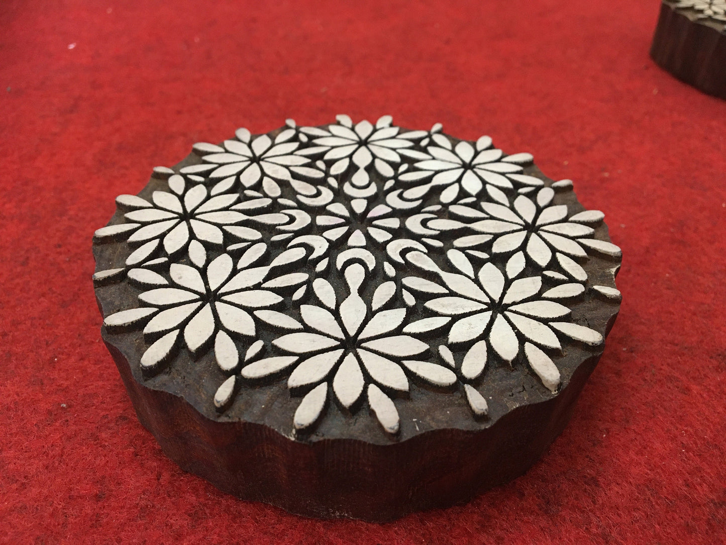 Floral Mandala Wood Stamp; Pottery Stamp; Wood Printing Block; Indian Stamp; Soap Stamp; Textile Print Block; Mandala stamp