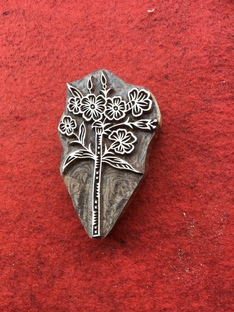 Indian Artistic Handicraft Item Floral 10, hand carved Indian wood printing block; textile stamp; pottery stamp,