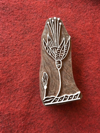 Indian Artistic Handicraft Item Floral 05, hand carved Indian wood printing block; textile stamp; pottery stamp,