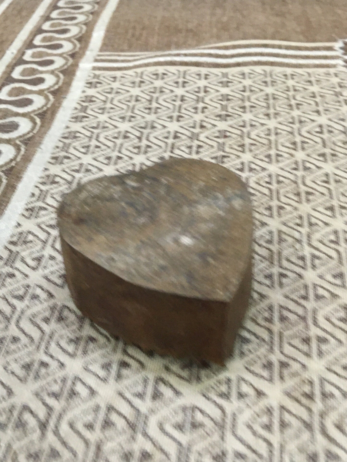 Heart Block, hand carved Indian wood printing block; textile stamp; pottery stamp,