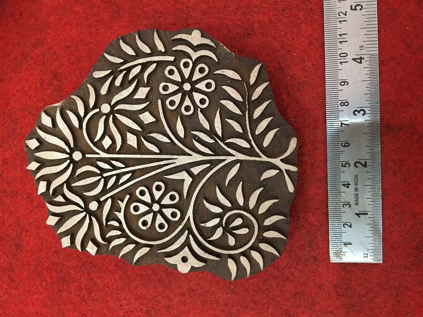Floral Mandala Wood Stamp; Pottery Stamp; Wood Printing Block; Indian Stamp; Soap Stamp; Textile Print Block