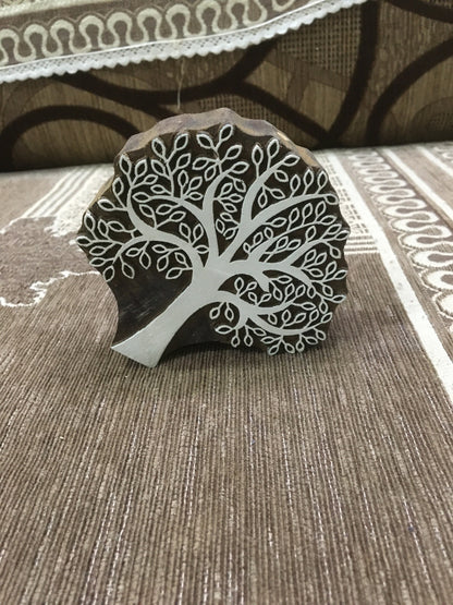 Indian Wooden Printing Block –  Spring Tree, pottery stamp ceramic mould scrapbooking tjap batik printing floral carved stamps.