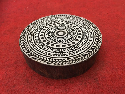 Mandala Wood Stamp; Pottery Stamp; Wood Printing Block; Indian Stamp; Soap Stamp; Textile Print Block