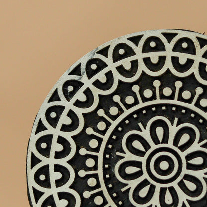 Indian Artistic Handicraft Item Mandala 01, Mandala pottery stamp ceramic mould scrapbooking tjap batik printing floral carved stamps.