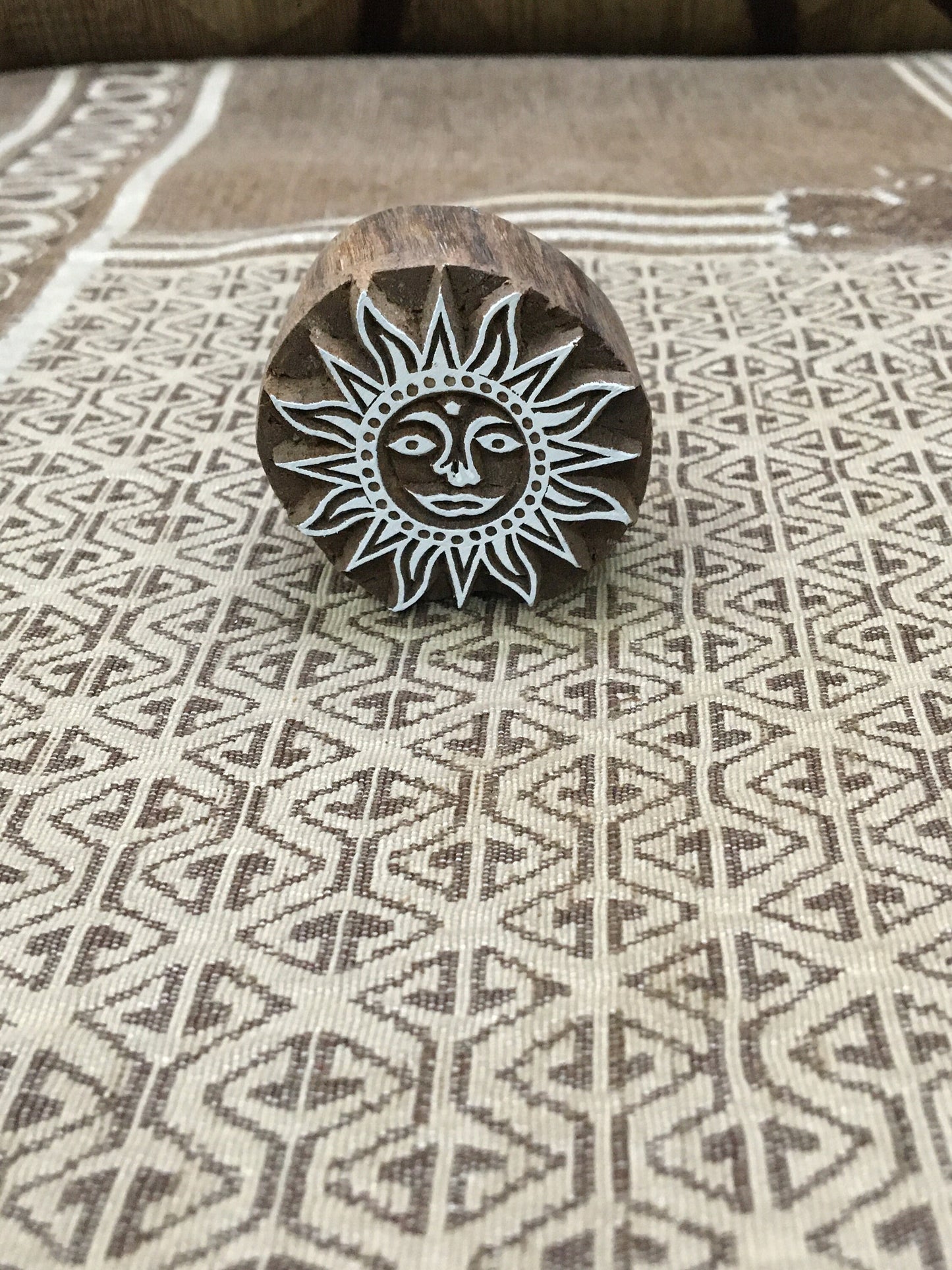 Radiant Impressions: Artistic Wooden Sun Printing Blocks for Stylish Creations, hand carved Indian block; textile stamp; pottery stamp,