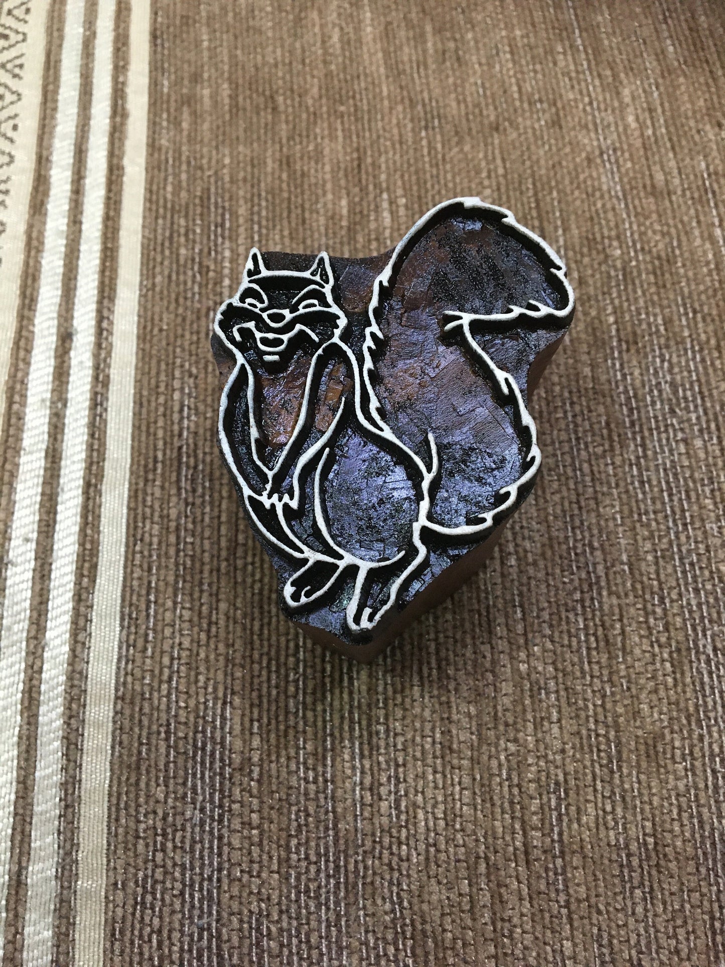Set Of 3 Indian Artistic Handicraft Items Wooden Printing Block Innocent Squirrel, clay stamp , pottery stamp, wooden stamp, batik stamp