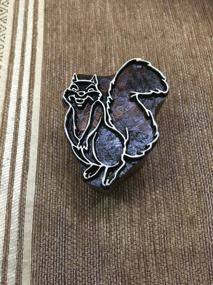 Set Of 3 Indian Artistic Handicraft Items Wooden Printing Block Innocent Squirrel, clay stamp , pottery stamp, wooden stamp, batik stamp