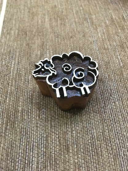 Funky wooly sheep stamp Indian Artistic Handicraft Items Wooden Printing Block, Pottery stamp, Tjaps, Textile Stamp, Printing Stamp Blocks