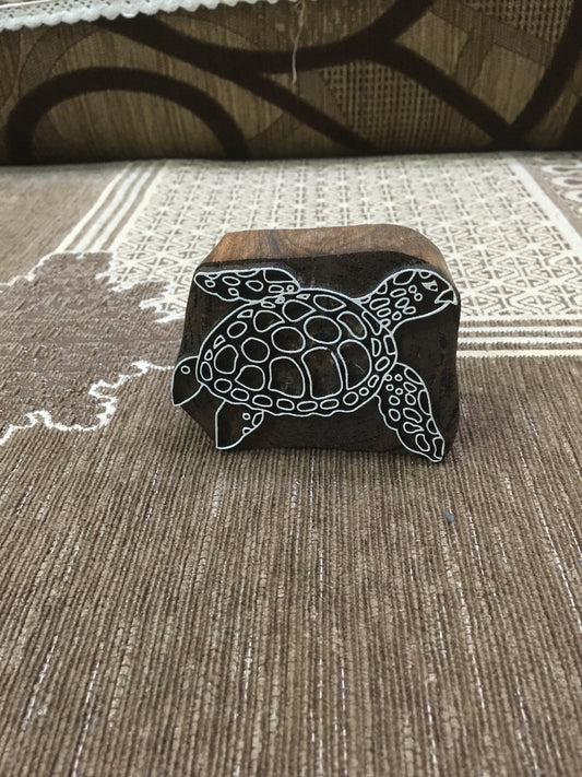 Indian Wood Stamp, Textile Stamp, Wood Blocks, Pottery Stamp,- TURTLE, hand carved Indian wood printing block; textile stamp; pottery stamp,