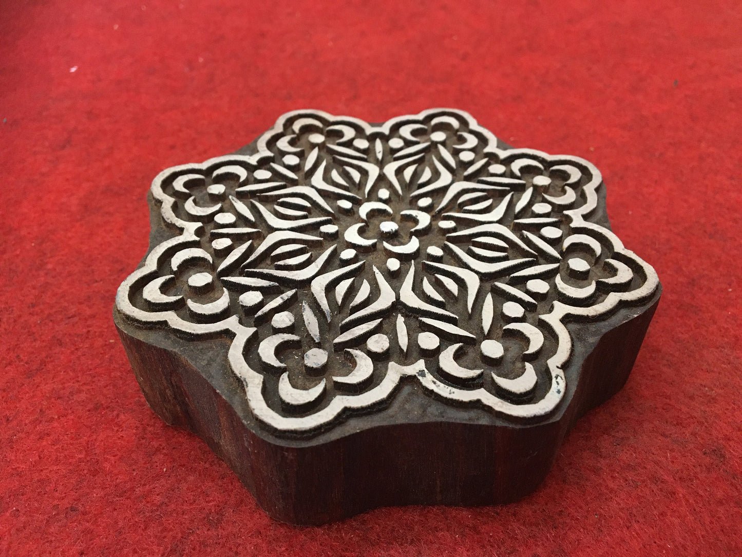 Floral Mandala Wood Stamp; Pottery Stamp; Wood Printing Block; Indian Stamp; Soap Stamp; Textile Print Block