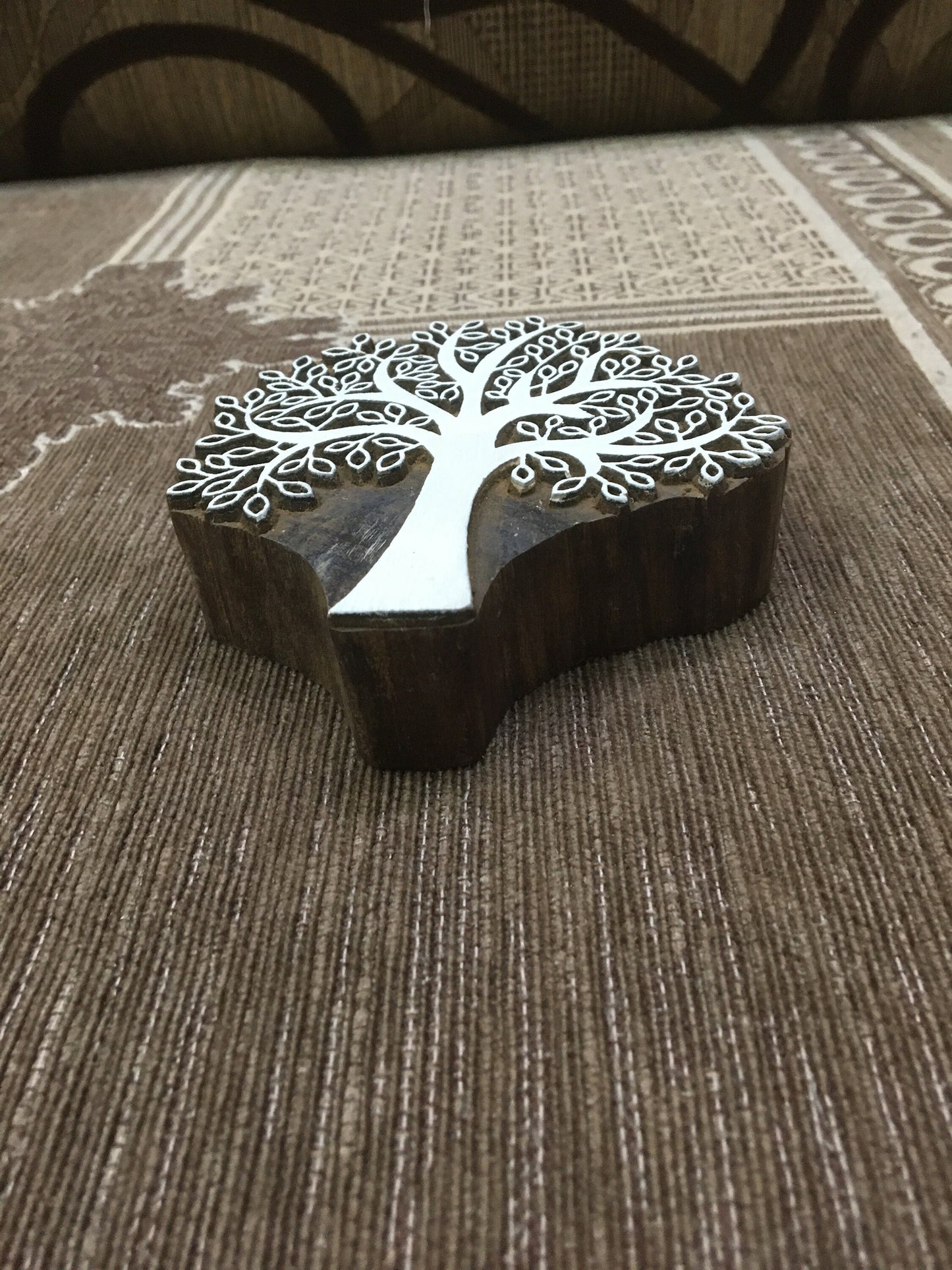 Indian Wooden Printing Block –  Spring Tree, pottery stamp ceramic mould scrapbooking tjap batik printing floral carved stamps.