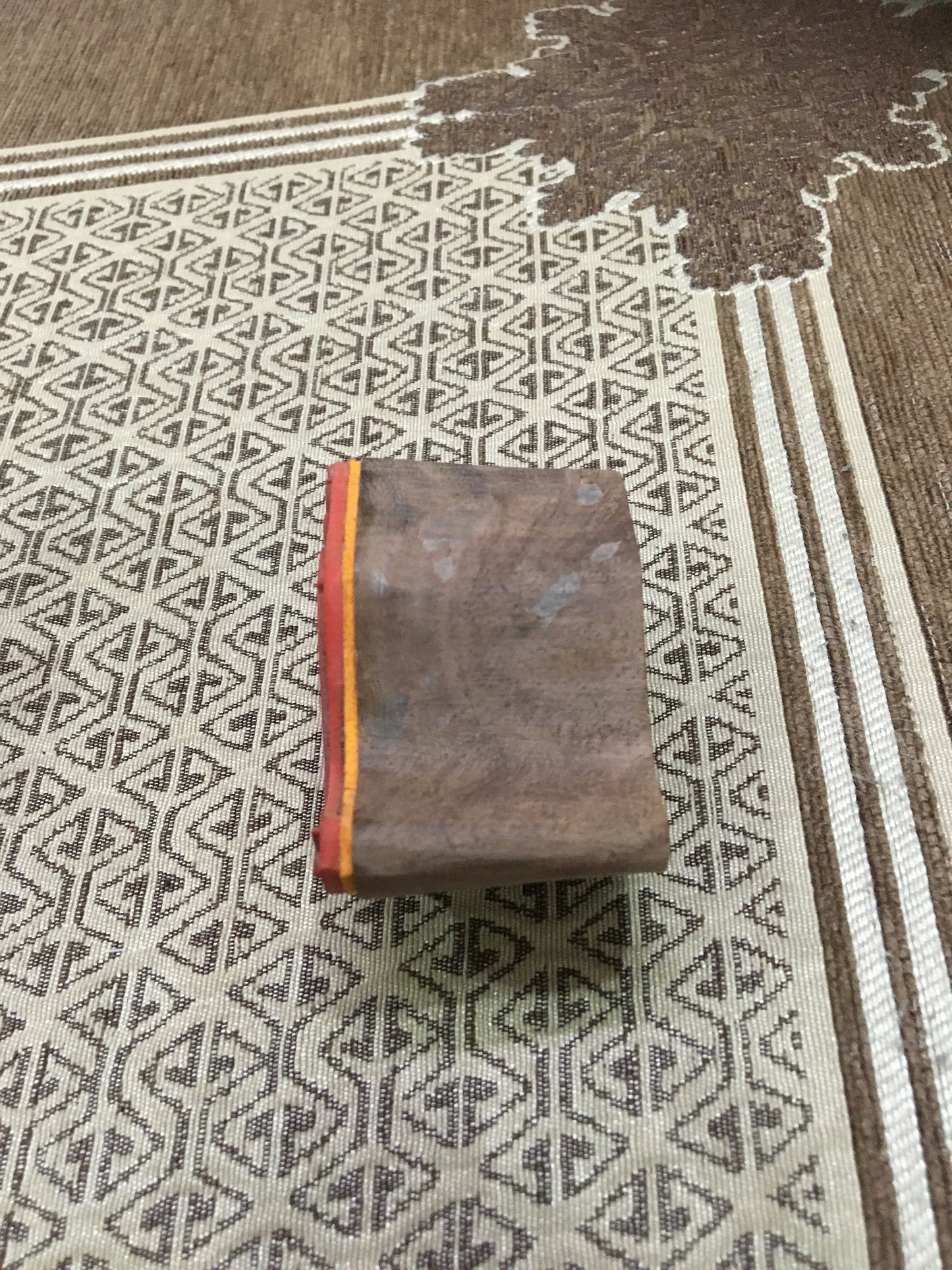 Indian Wood mounted rubber Printing Block – Cockerel, hand carved Indian wood printing block; textile stamp; pottery stamp,